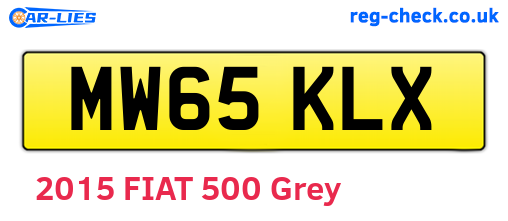 MW65KLX are the vehicle registration plates.