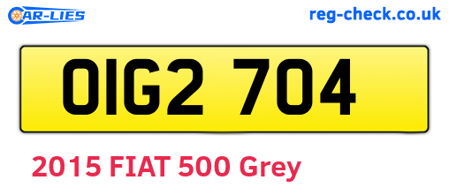 OIG2704 are the vehicle registration plates.
