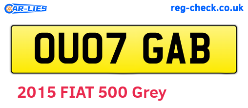 OU07GAB are the vehicle registration plates.