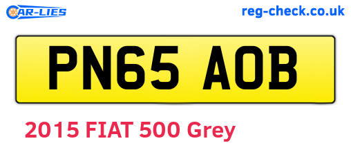 PN65AOB are the vehicle registration plates.