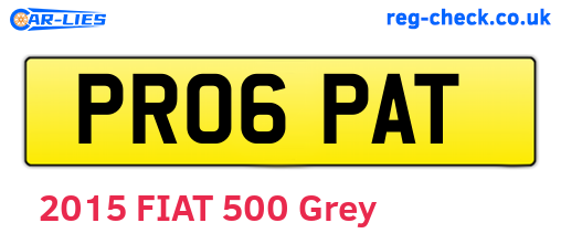PR06PAT are the vehicle registration plates.
