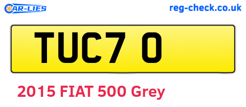 TUC70 are the vehicle registration plates.
