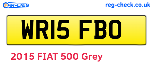WR15FBO are the vehicle registration plates.