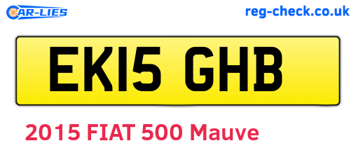 EK15GHB are the vehicle registration plates.