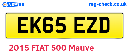 EK65EZD are the vehicle registration plates.