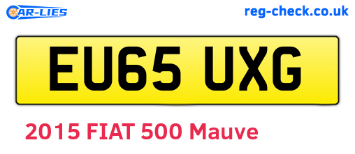EU65UXG are the vehicle registration plates.