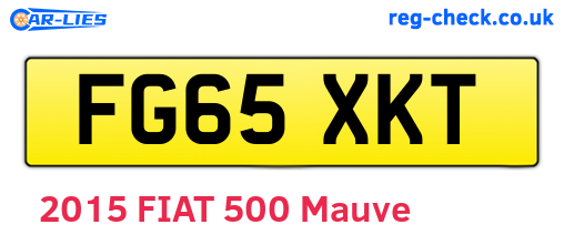FG65XKT are the vehicle registration plates.
