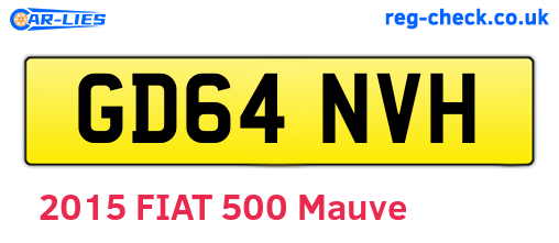 GD64NVH are the vehicle registration plates.
