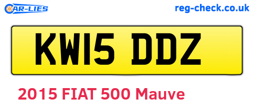 KW15DDZ are the vehicle registration plates.