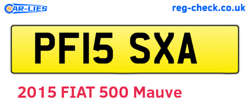 PF15SXA are the vehicle registration plates.