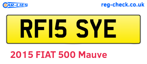 RF15SYE are the vehicle registration plates.