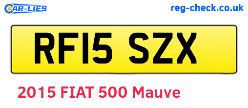 RF15SZX are the vehicle registration plates.