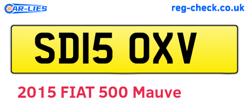 SD15OXV are the vehicle registration plates.