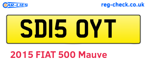 SD15OYT are the vehicle registration plates.