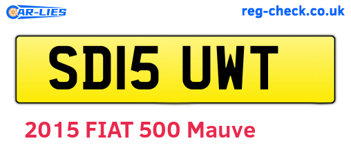 SD15UWT are the vehicle registration plates.