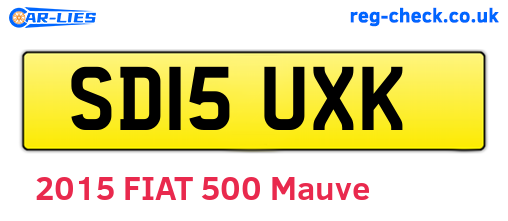 SD15UXK are the vehicle registration plates.