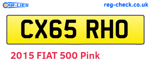CX65RHO are the vehicle registration plates.