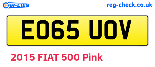 EO65UOV are the vehicle registration plates.