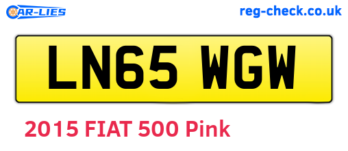 LN65WGW are the vehicle registration plates.