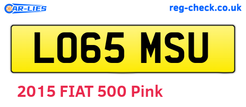 LO65MSU are the vehicle registration plates.
