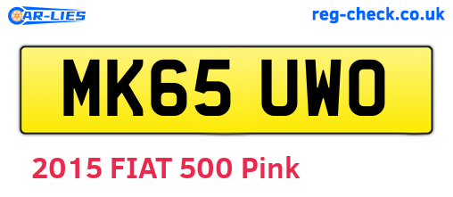 MK65UWO are the vehicle registration plates.