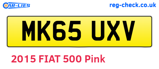 MK65UXV are the vehicle registration plates.