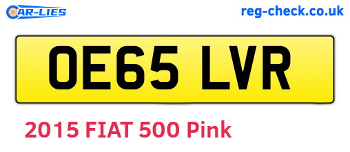 OE65LVR are the vehicle registration plates.