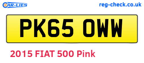 PK65OWW are the vehicle registration plates.