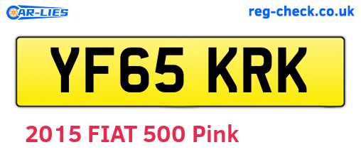 YF65KRK are the vehicle registration plates.