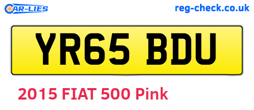 YR65BDU are the vehicle registration plates.