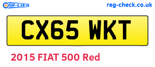 CX65WKT are the vehicle registration plates.