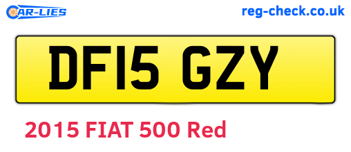 DF15GZY are the vehicle registration plates.