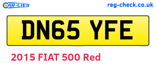 DN65YFE are the vehicle registration plates.
