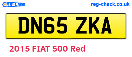 DN65ZKA are the vehicle registration plates.