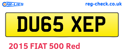 DU65XEP are the vehicle registration plates.