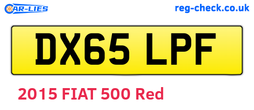 DX65LPF are the vehicle registration plates.