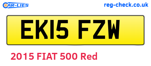 EK15FZW are the vehicle registration plates.