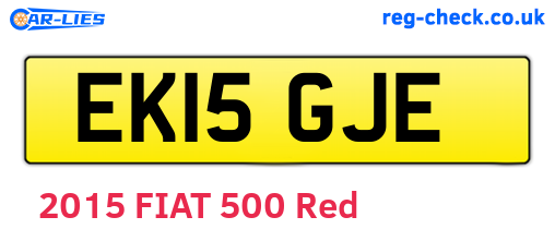 EK15GJE are the vehicle registration plates.