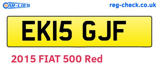 EK15GJF are the vehicle registration plates.