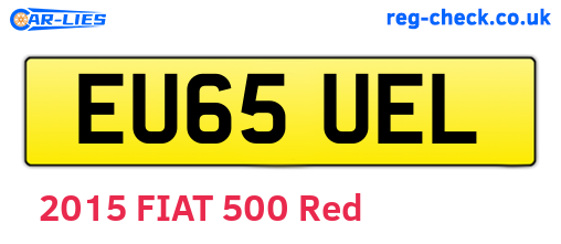 EU65UEL are the vehicle registration plates.