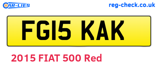 FG15KAK are the vehicle registration plates.