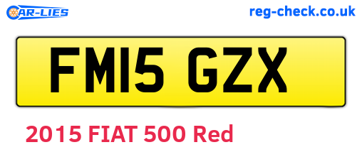 FM15GZX are the vehicle registration plates.