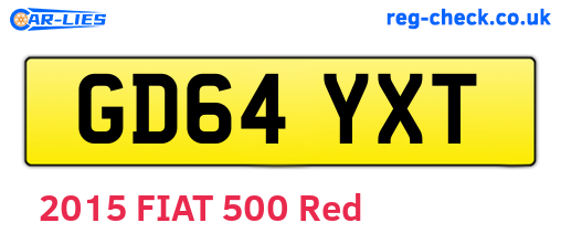 GD64YXT are the vehicle registration plates.