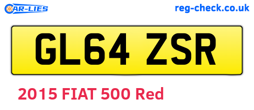 GL64ZSR are the vehicle registration plates.