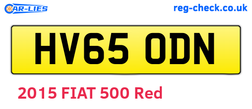 HV65ODN are the vehicle registration plates.