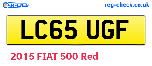 LC65UGF are the vehicle registration plates.