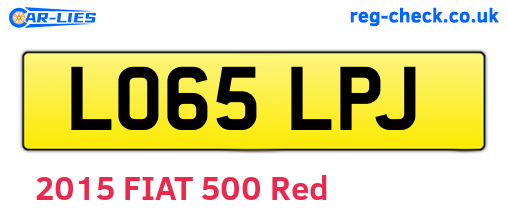 LO65LPJ are the vehicle registration plates.