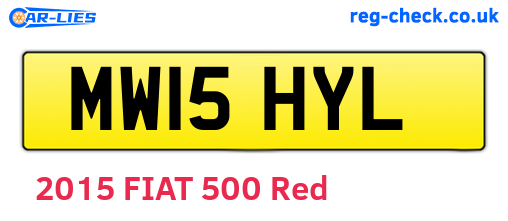 MW15HYL are the vehicle registration plates.