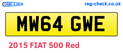 MW64GWE are the vehicle registration plates.
