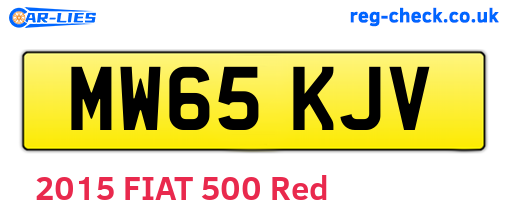 MW65KJV are the vehicle registration plates.